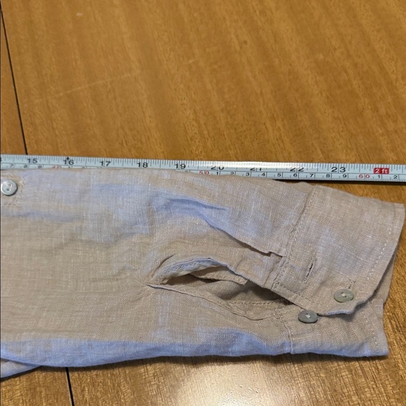 Tahari 100% Linen Shirt in Oatmeal - Picture 7 of 10